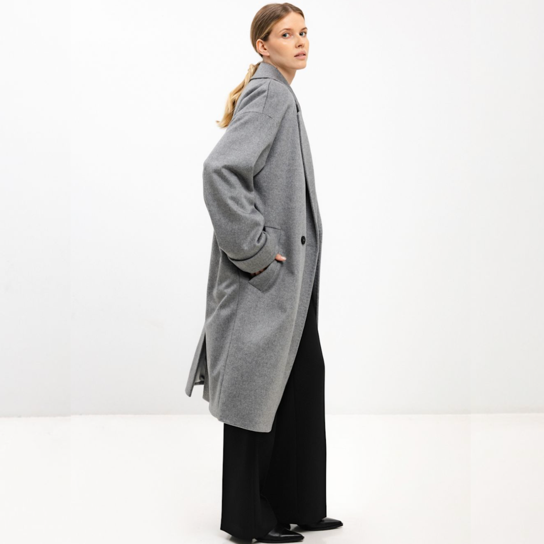 InAvati Double Breasted Coat - Grey