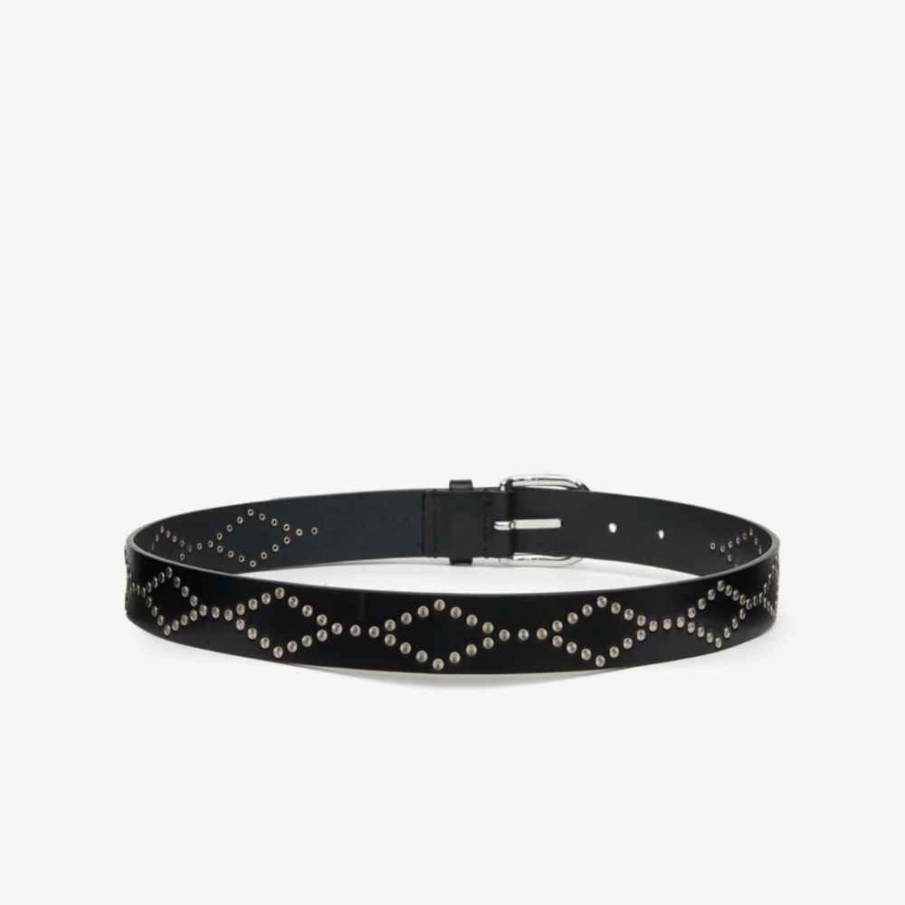 Isabel Marant Liliana Studded Belt - Black/Silver