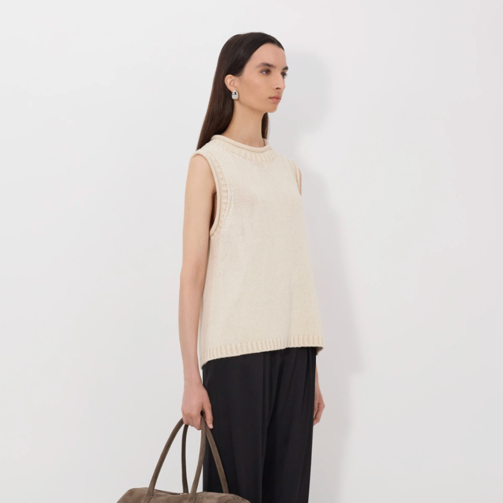 Loulou De Saison Effy Boxy Vest - Natural