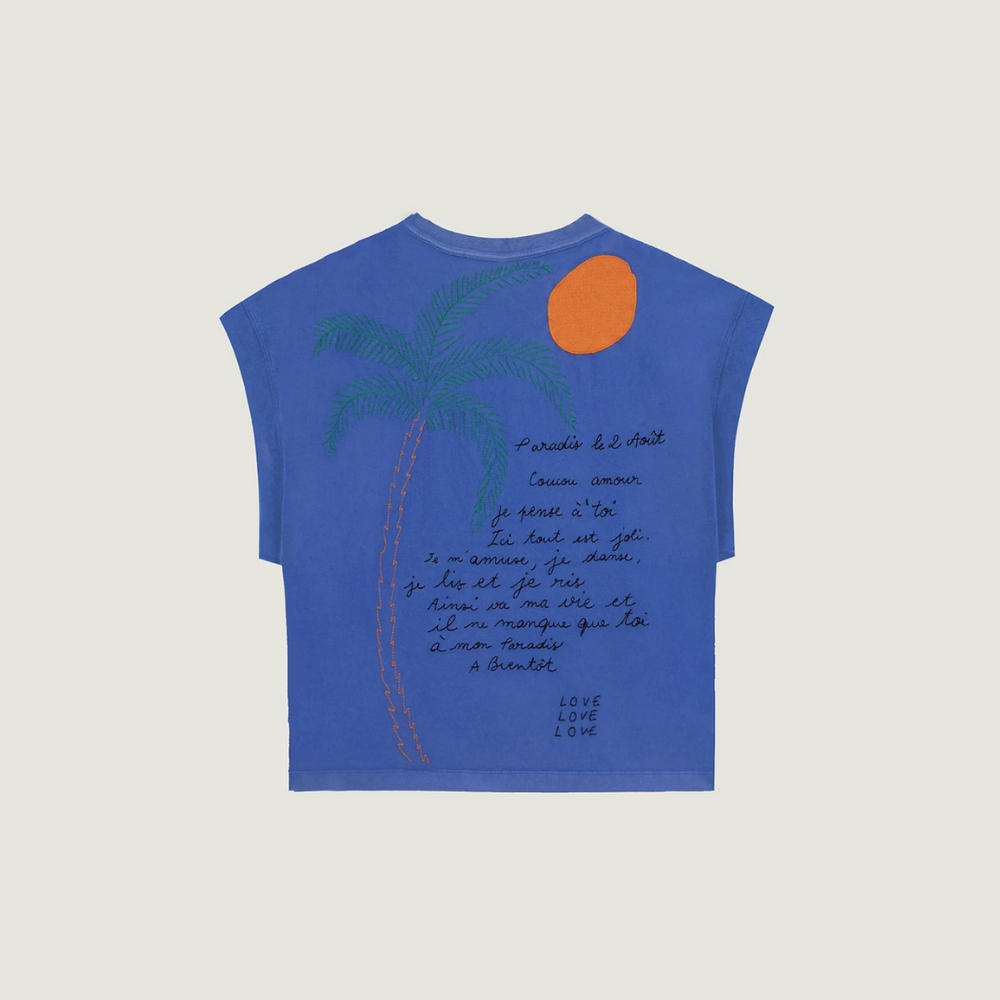 Maison Labiche Pergolese Palm T-Shirt - Greek Blue