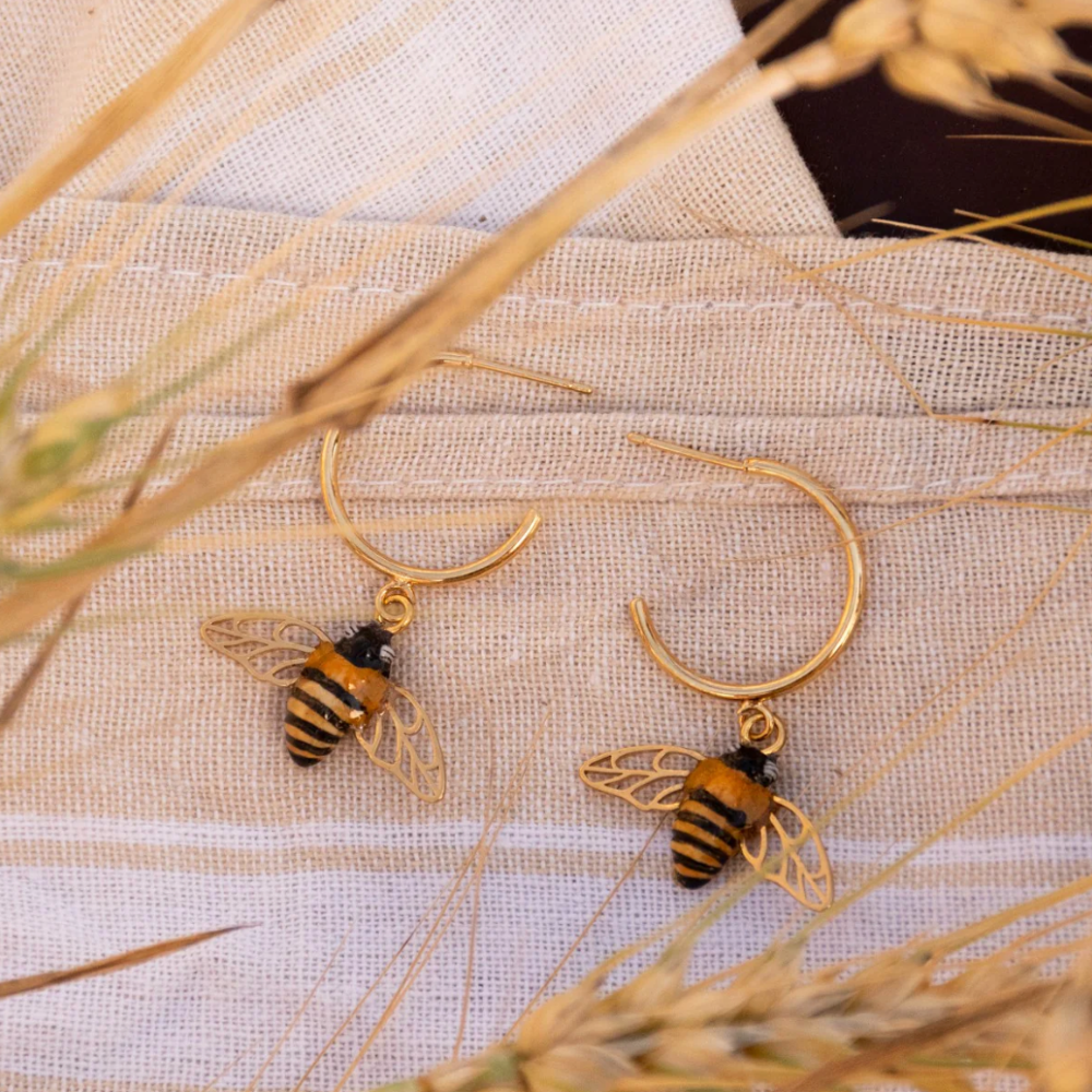 Nach Bee Golden Hoop Earrings