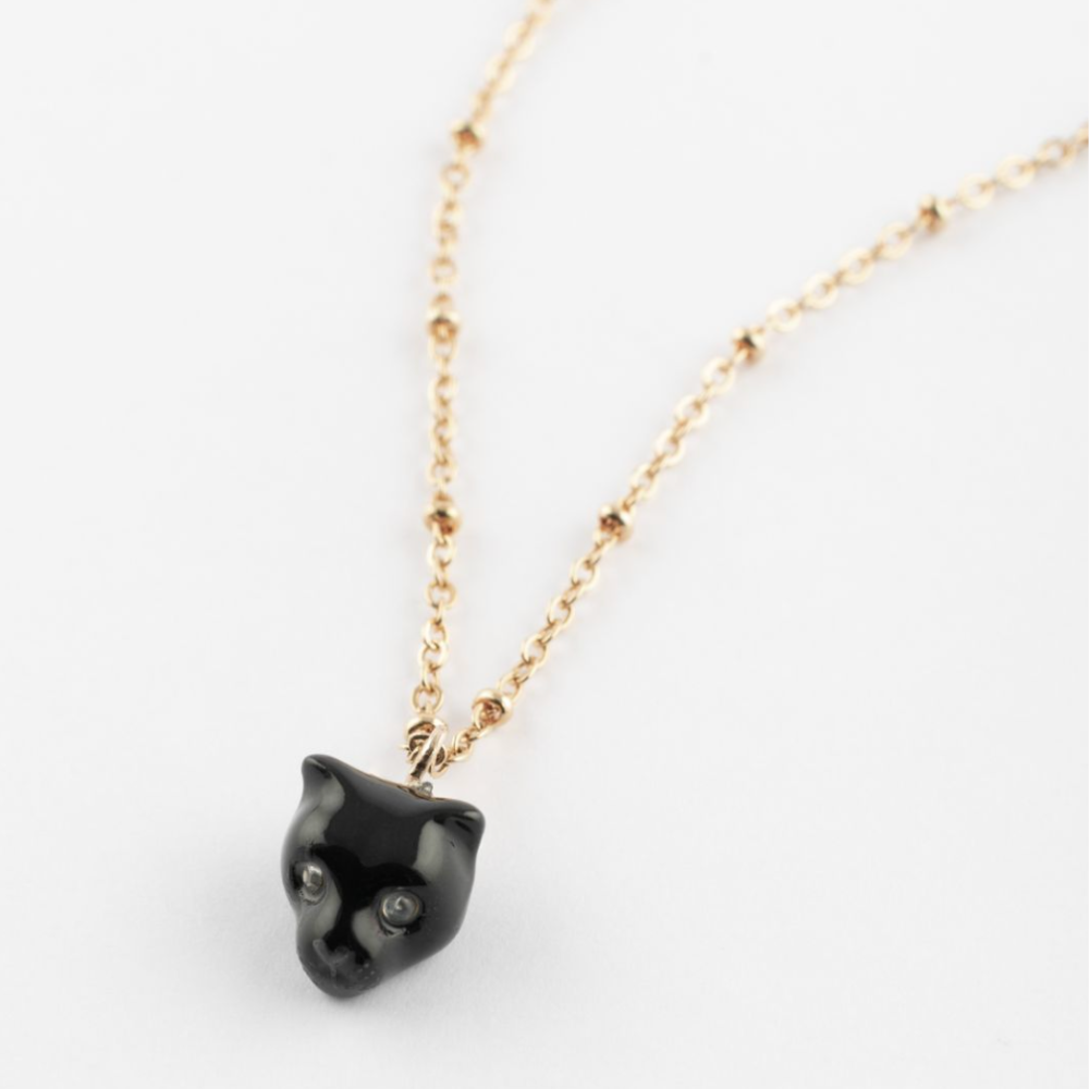 Nach Black Panther with Rhinestones Necklace