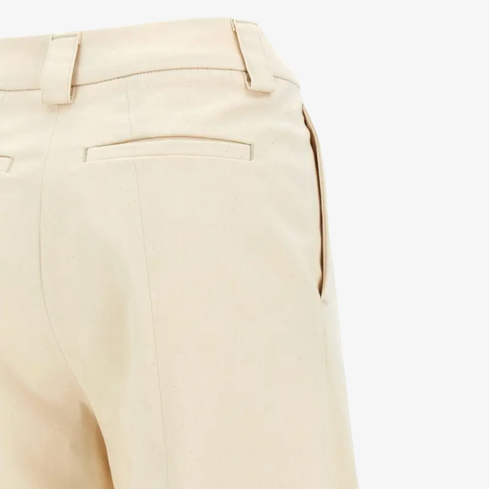 TheLatest Alma Trousers - Cream Gabardine