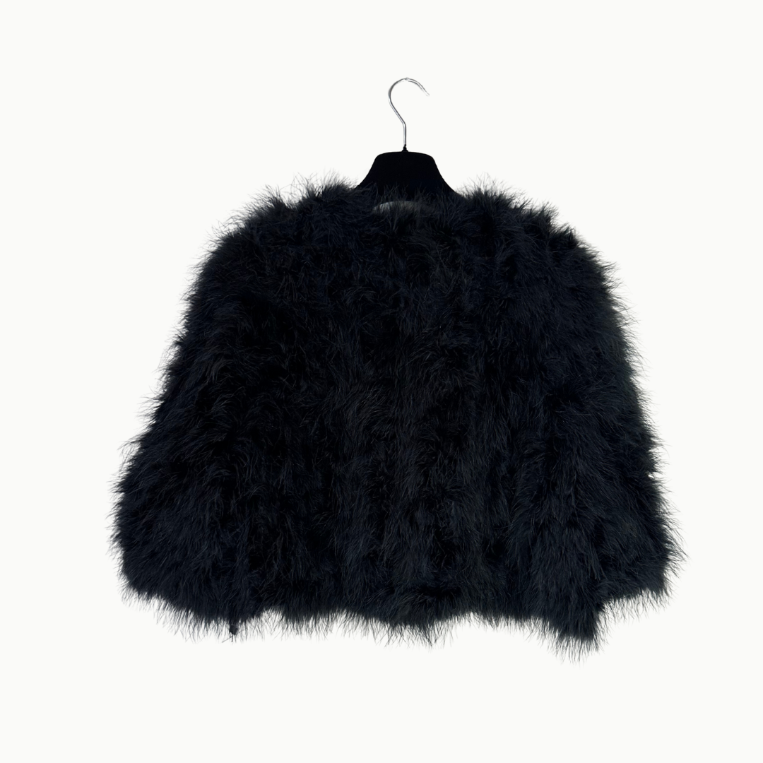 Yves Salomon Feather Cape - Black