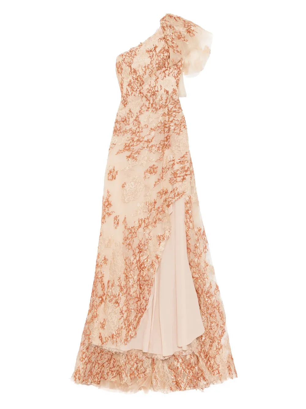 EMBROIDERED ONE-SHOULDER DRESS