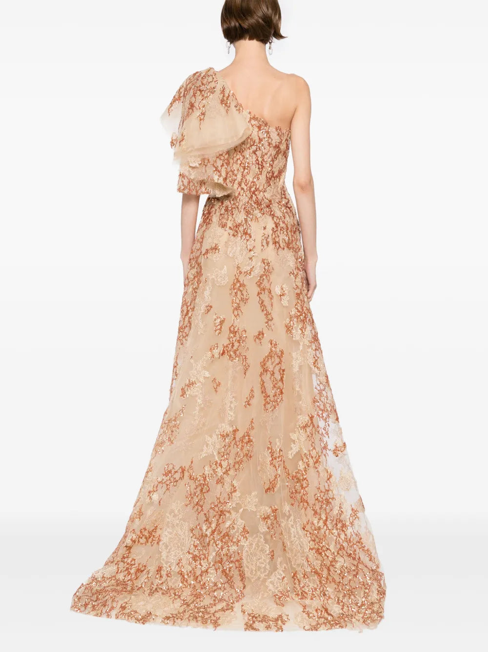 EMBROIDERED ONE-SHOULDER DRESS