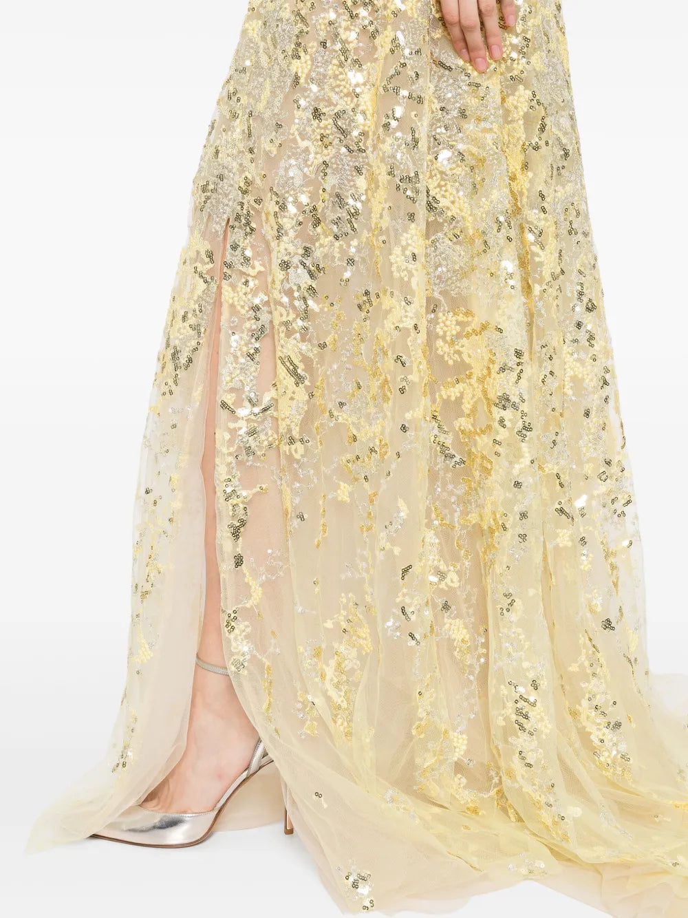 OFF-SHOULDER LONG EMBROIDERED DRESS