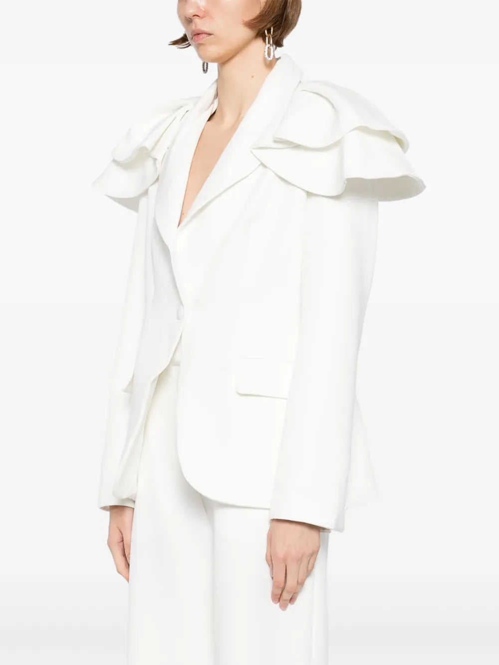 RUFFLED TAILORED JACKET