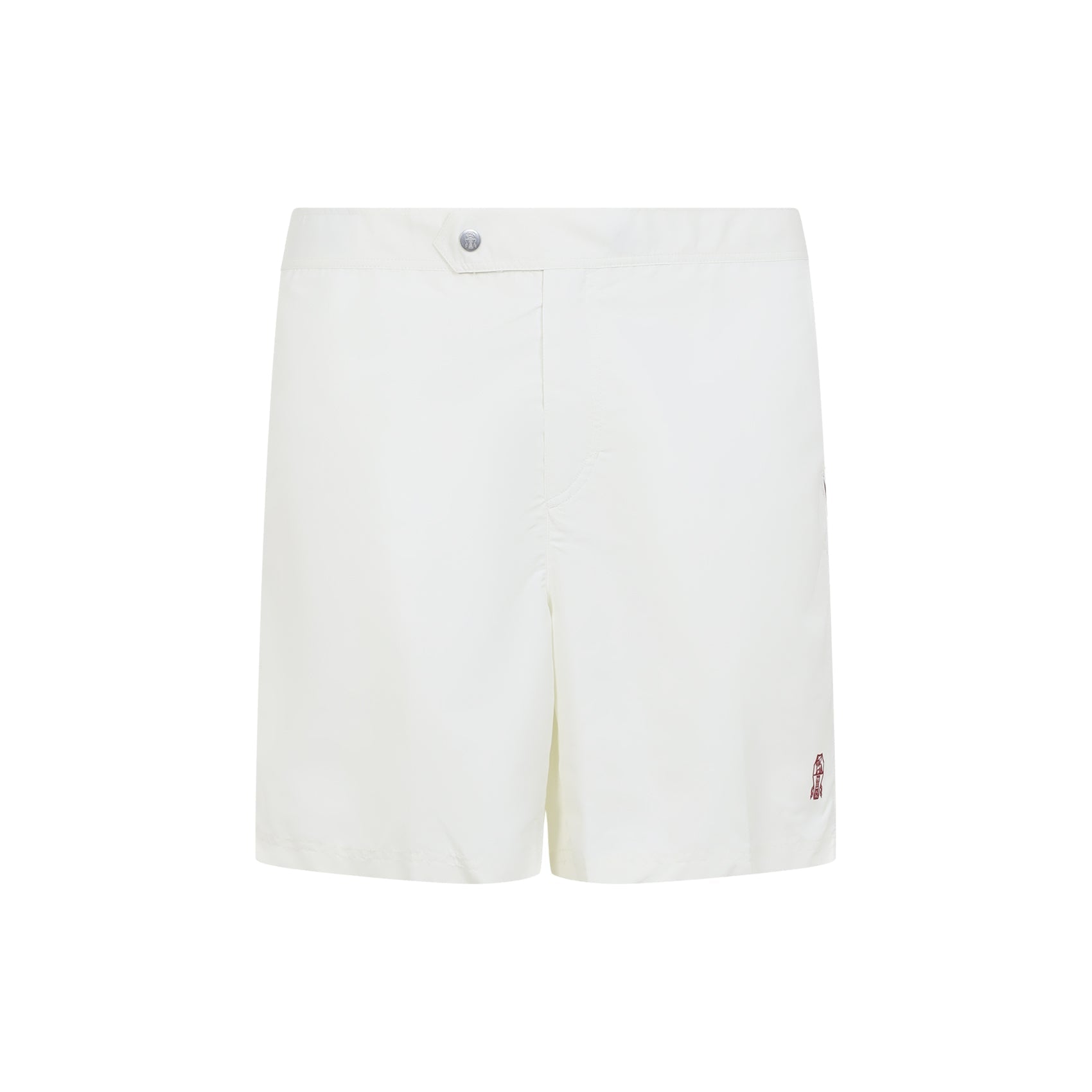 Embroidered Buttoned Swim Shorts