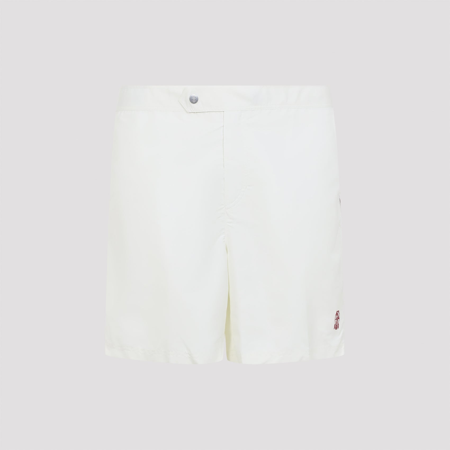 Embroidered Buttoned Swim Shorts