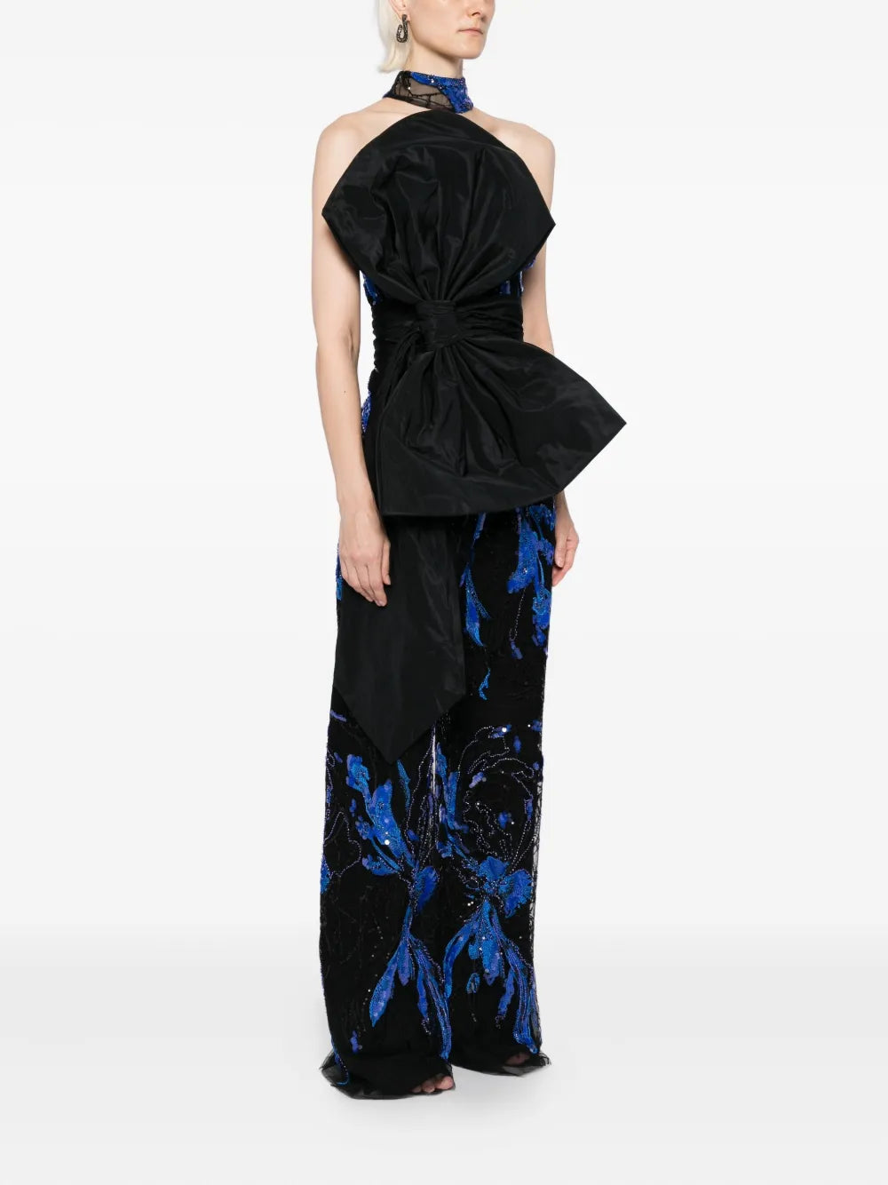 EMBROIDERED STRAPLESS JUMPSUIT