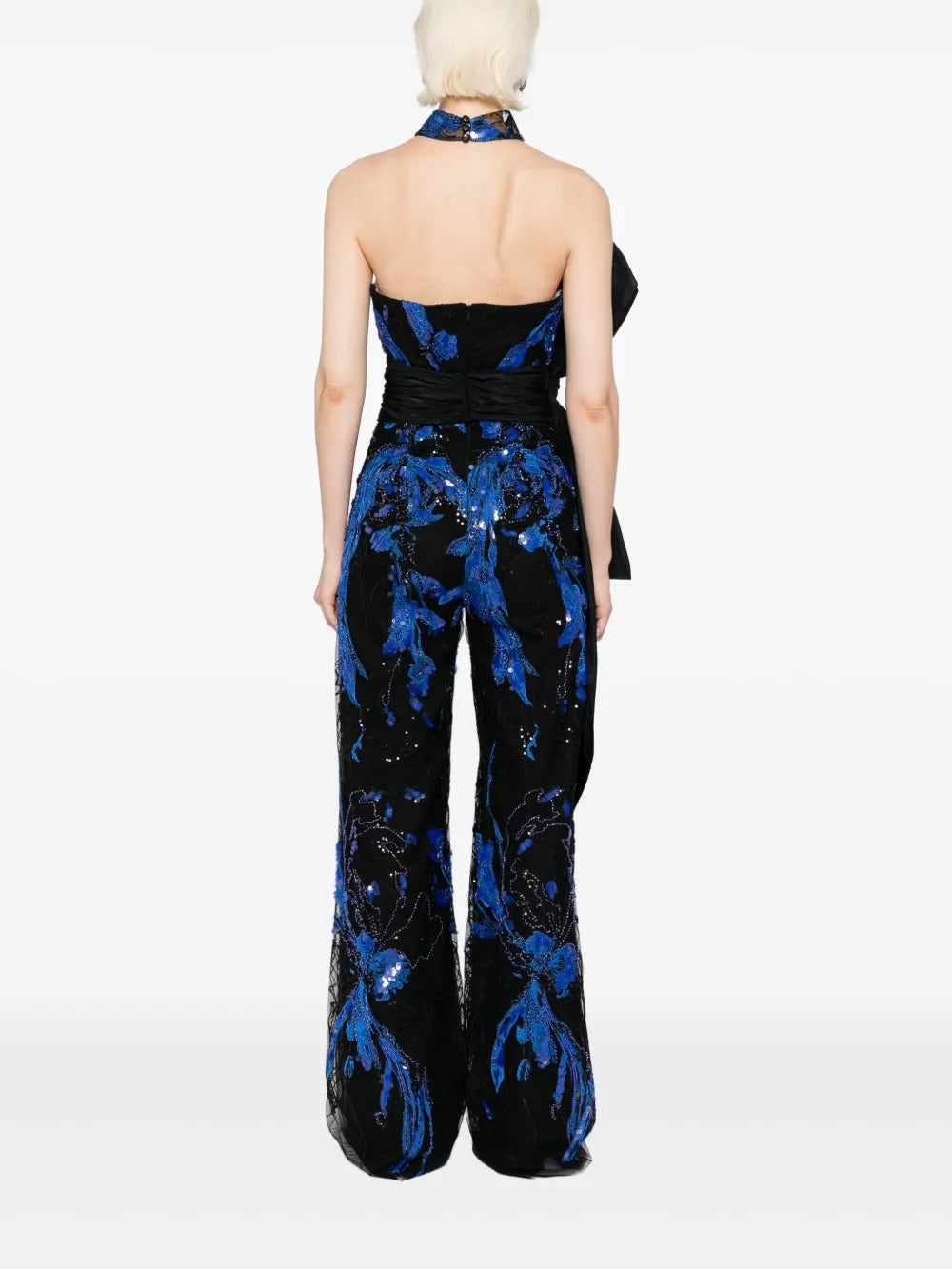 EMBROIDERED STRAPLESS JUMPSUIT