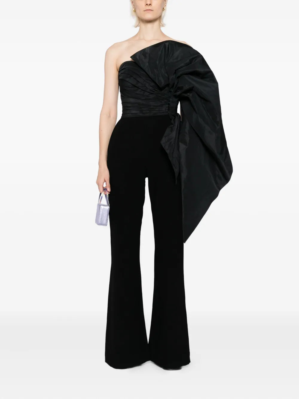 JUMPSUIT WITH VOLUMINOUS TAFFETA BOW