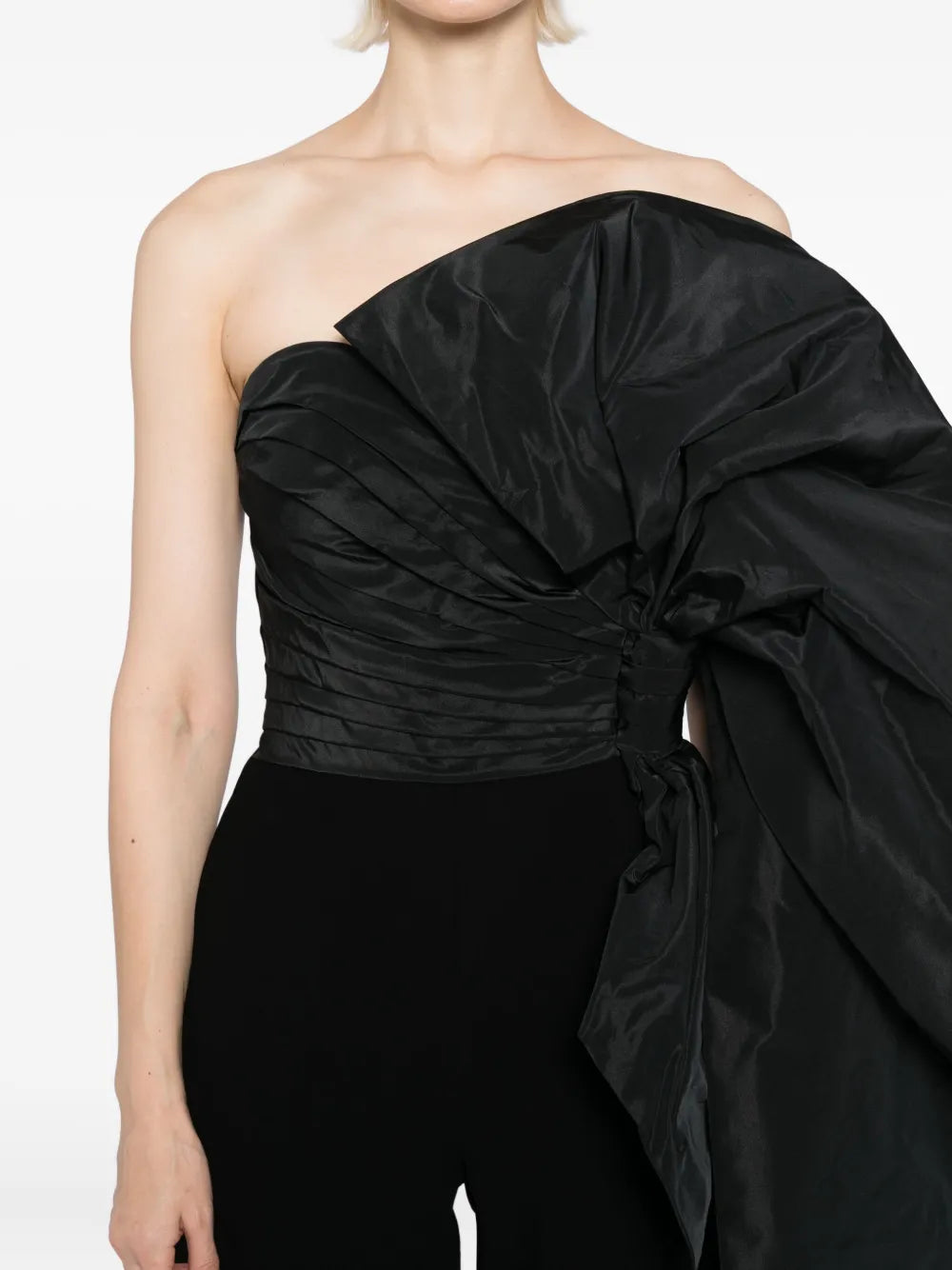 JUMPSUIT WITH VOLUMINOUS TAFFETA BOW