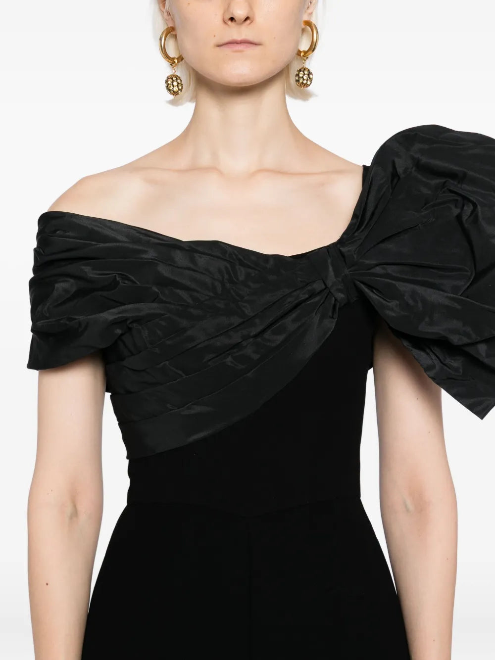 DRAPED BOW JUMPSUIT