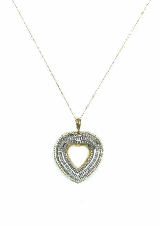Diamond Heart Pendant 10k Necklace