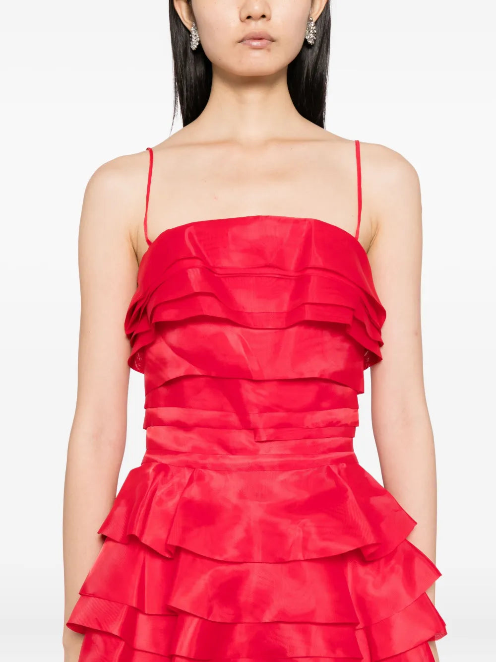LAYERED ORGANZA LONG DRESS