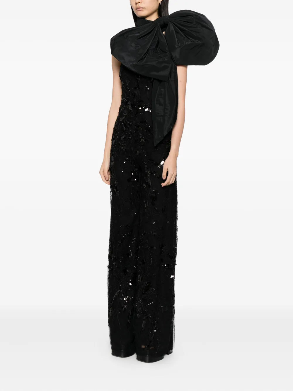 EMBROIDERED STRAPLESS JUMPSUIT