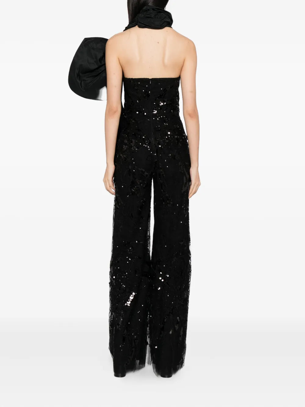 EMBROIDERED STRAPLESS JUMPSUIT