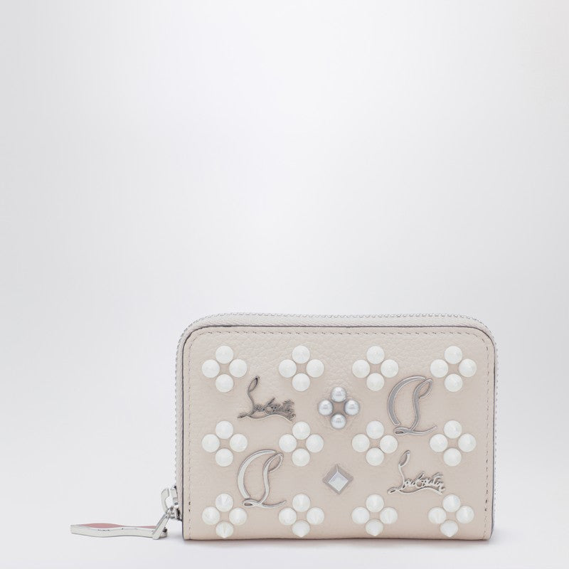 Panettone coin purse in grained calfskin and spikes