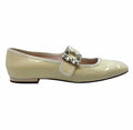 ROGER VIVIER Size 6.5 Cream Patent Leather Solid Flats