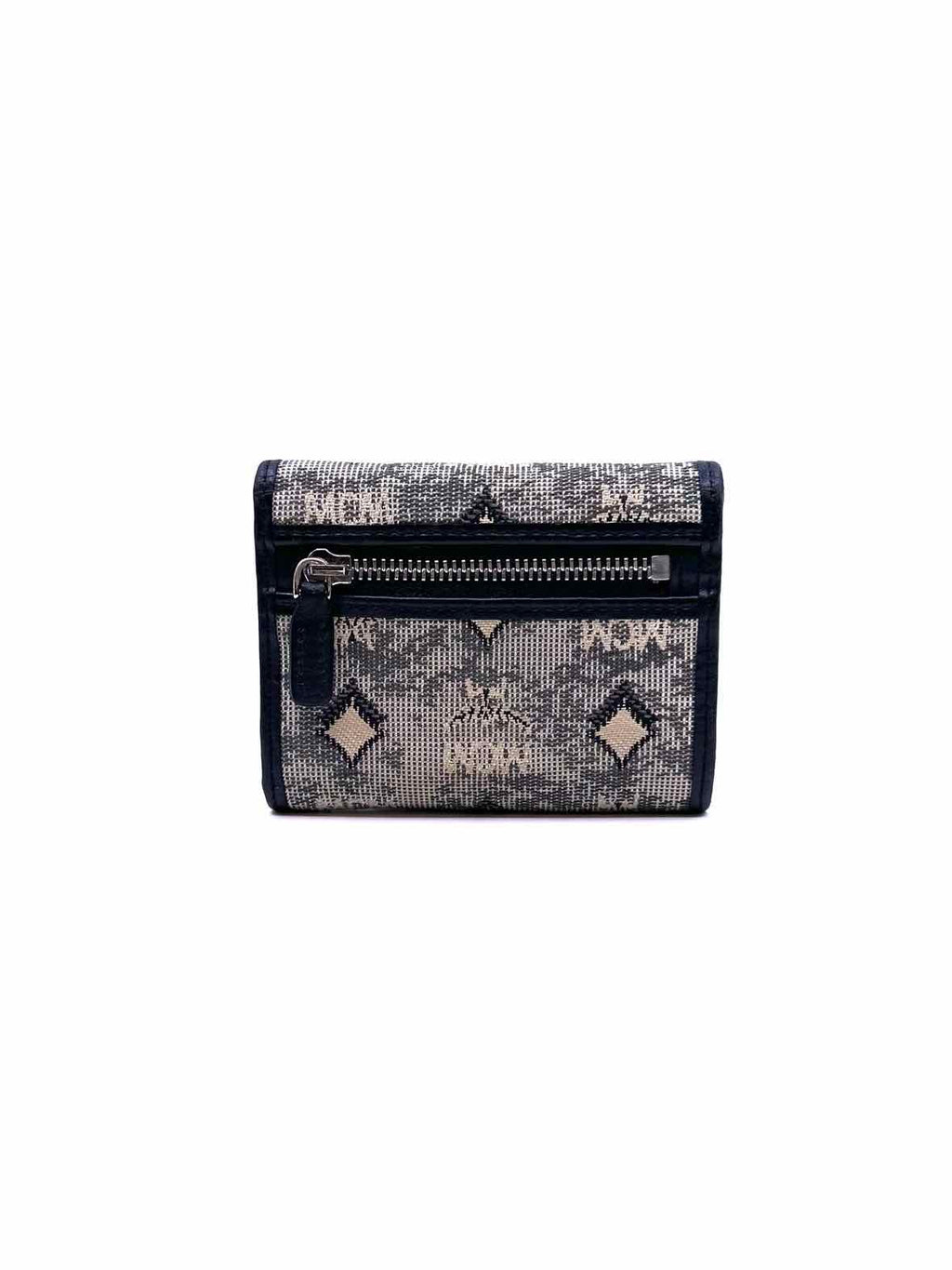 MCM Black, Cream Canvas Monogram Wallet