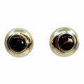 14K Tiger Eye Pierced Earrings