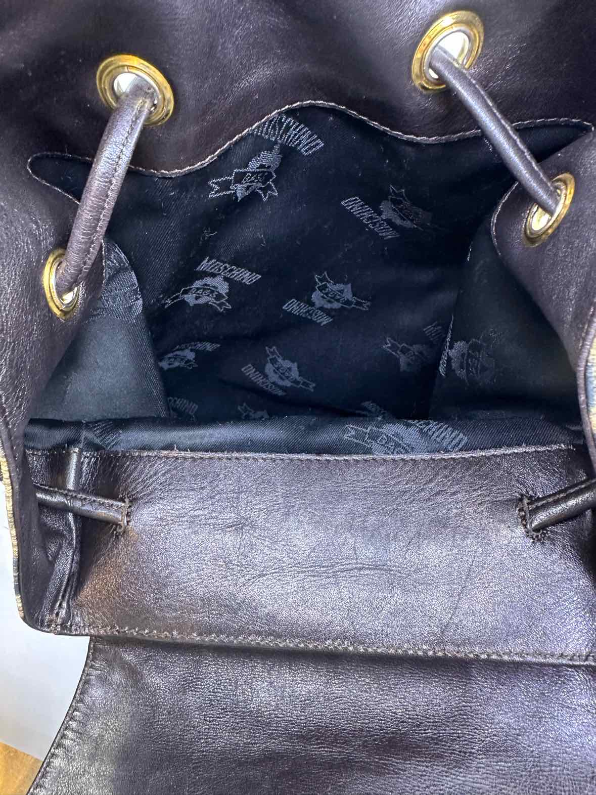 MOSCHINO Brown, Camel Nylon Cheetah print Backpack