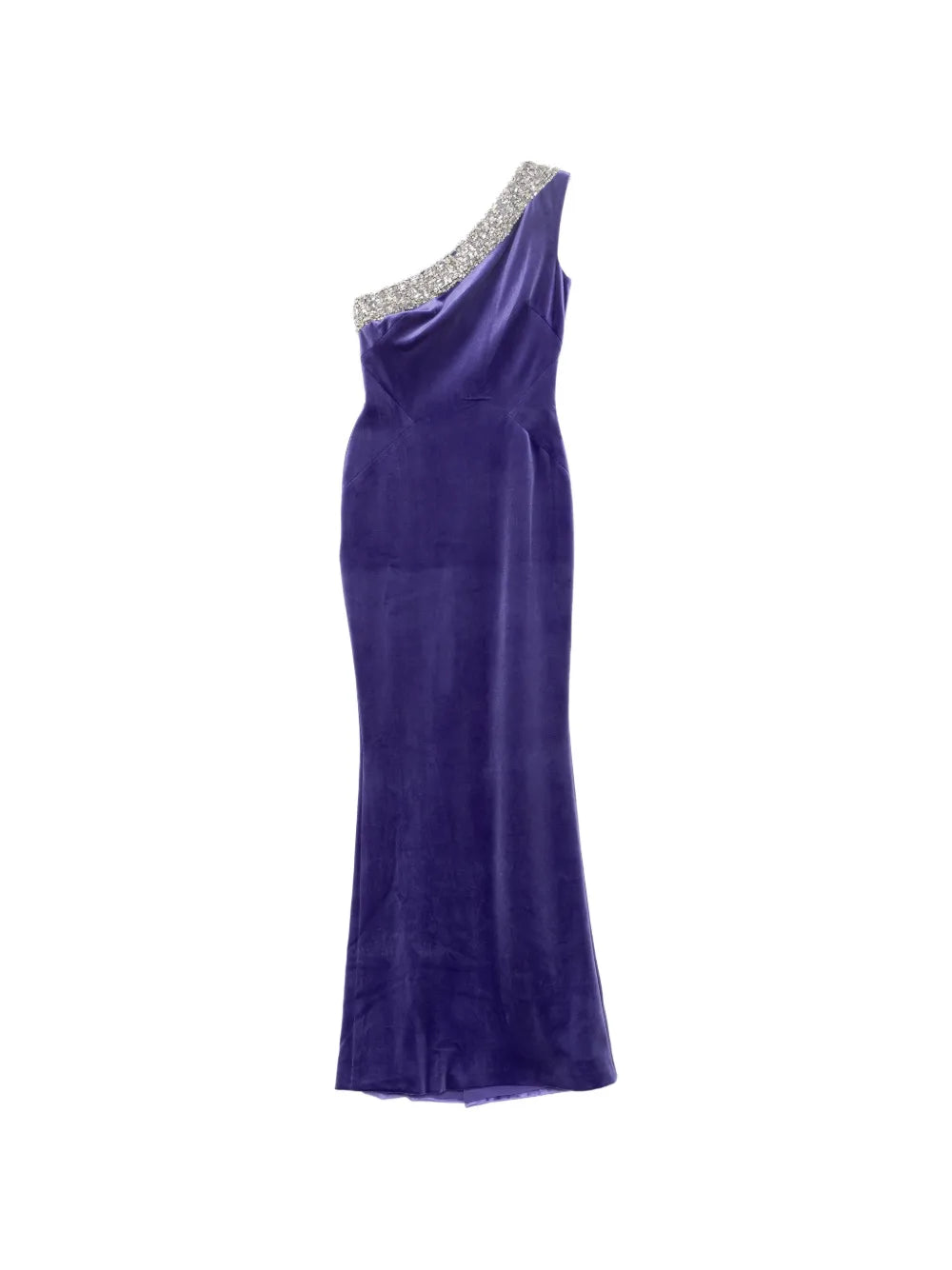 Crystal Embellished One-Shoulder Dress