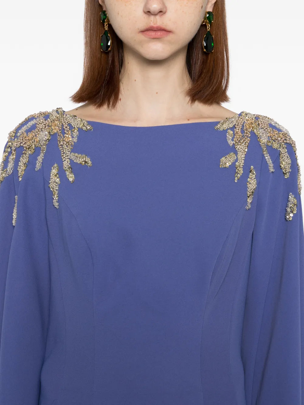 Embellished crepe kaftan