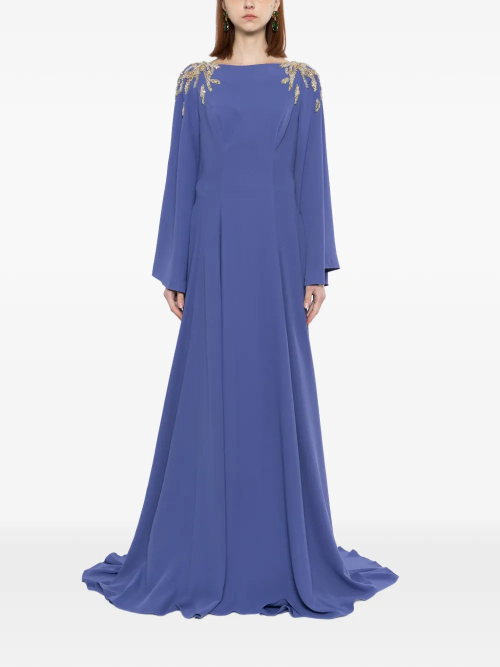 Embellished crepe kaftan