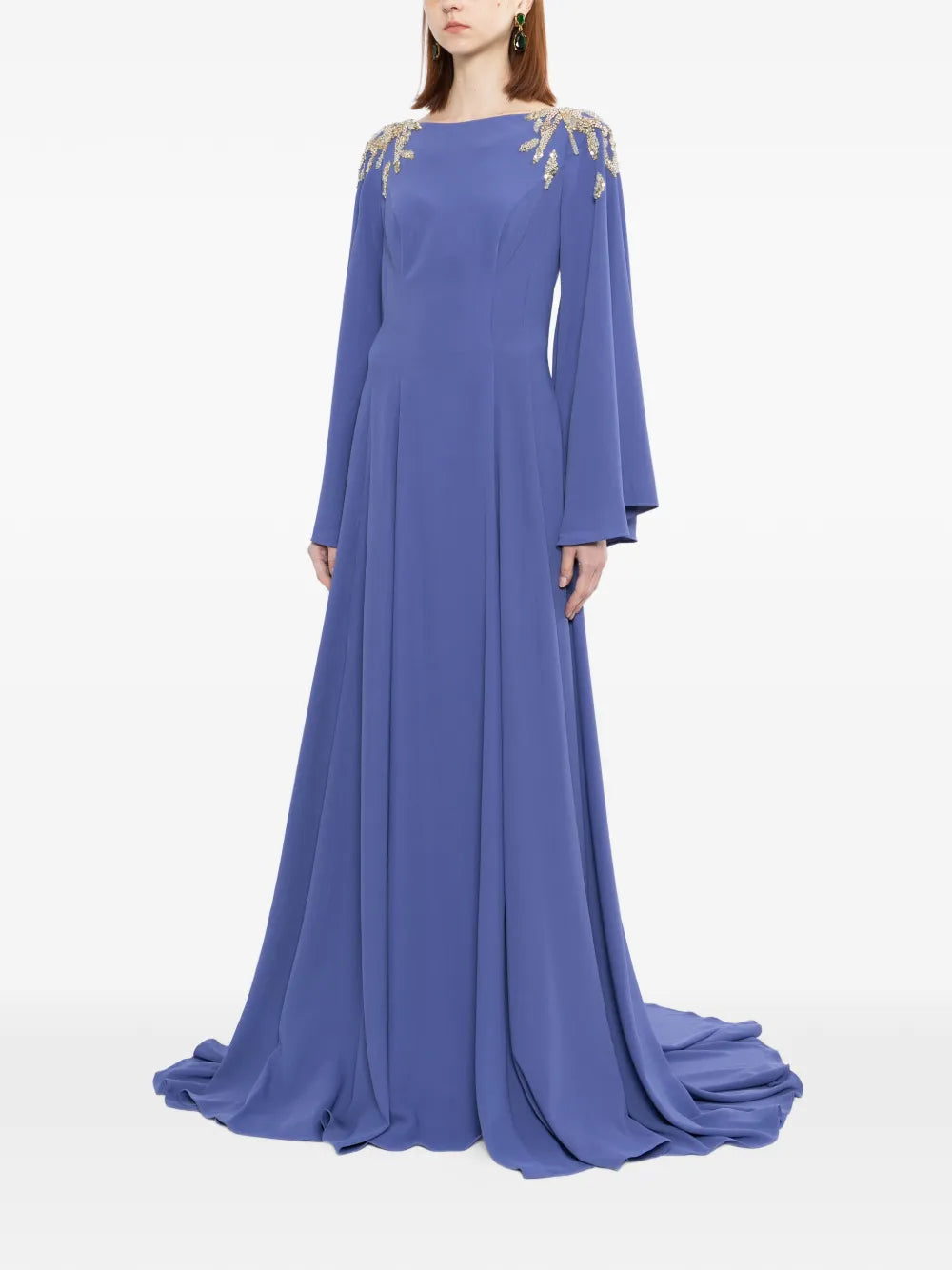 Embellished crepe kaftan