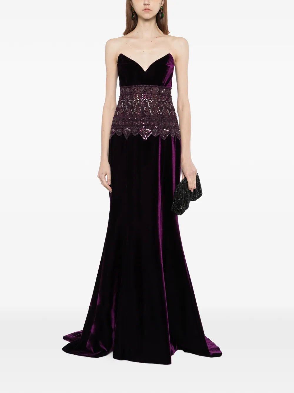 Strapless Dress with Embroidered Detailing