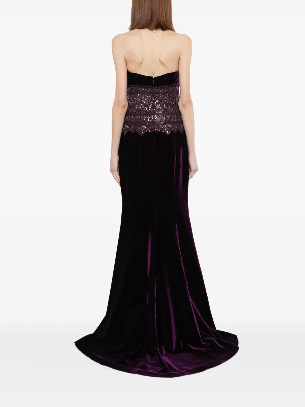 Strapless Dress with Embroidered Detailing