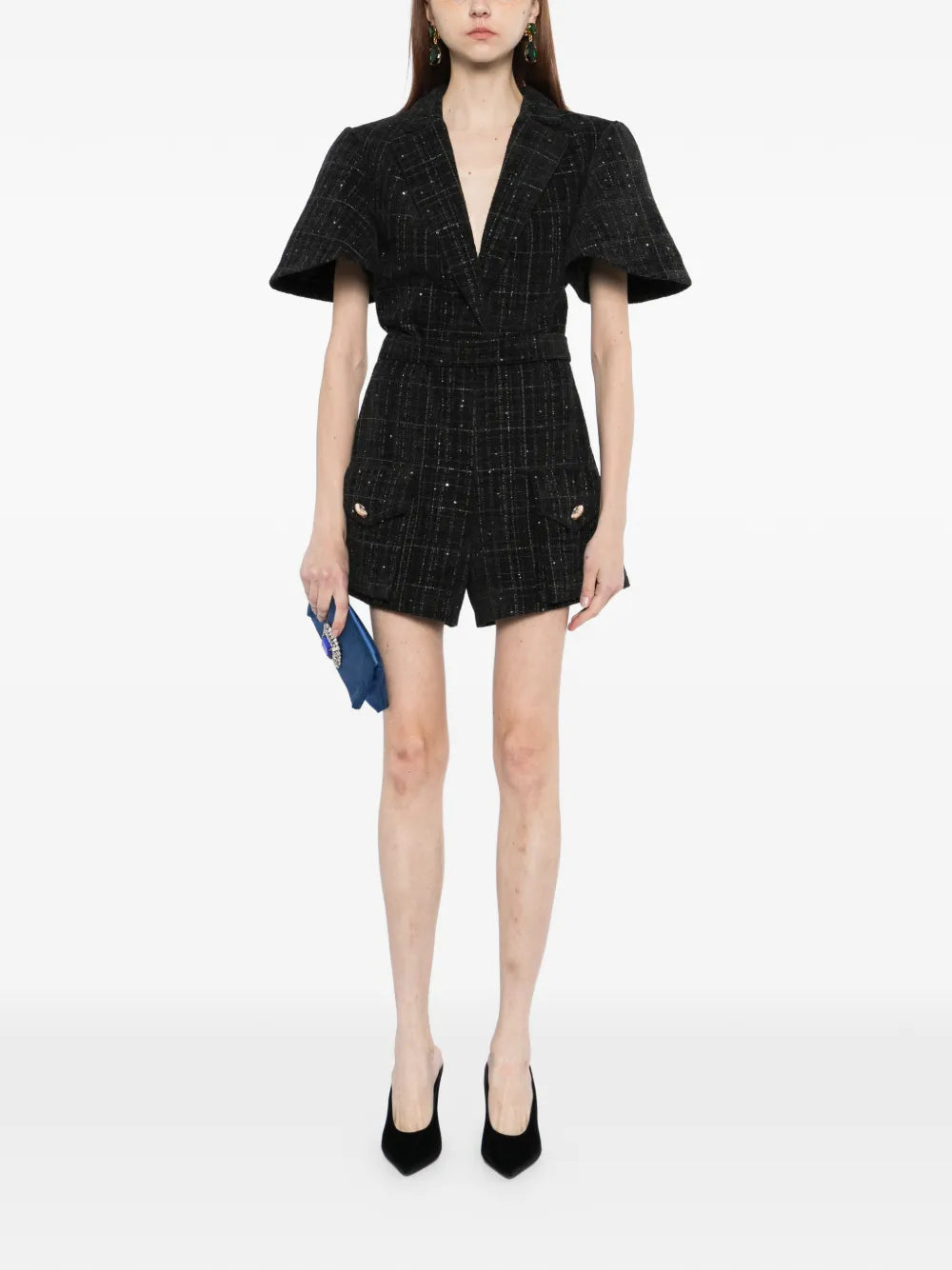 Tweed short jumpsuit