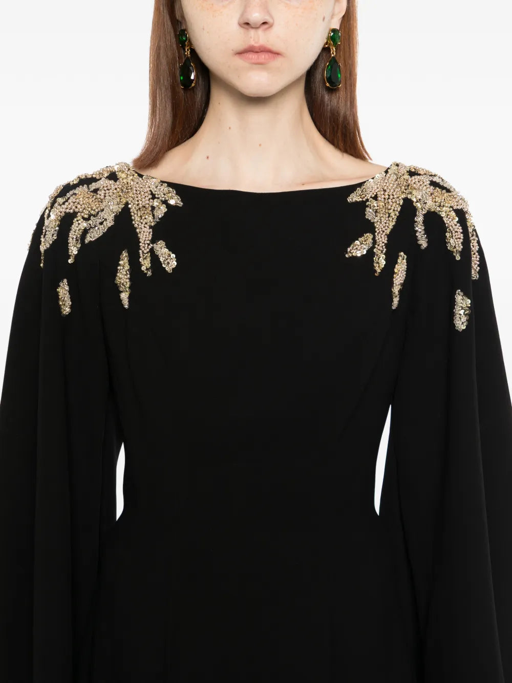 Embellished crepe kaftan