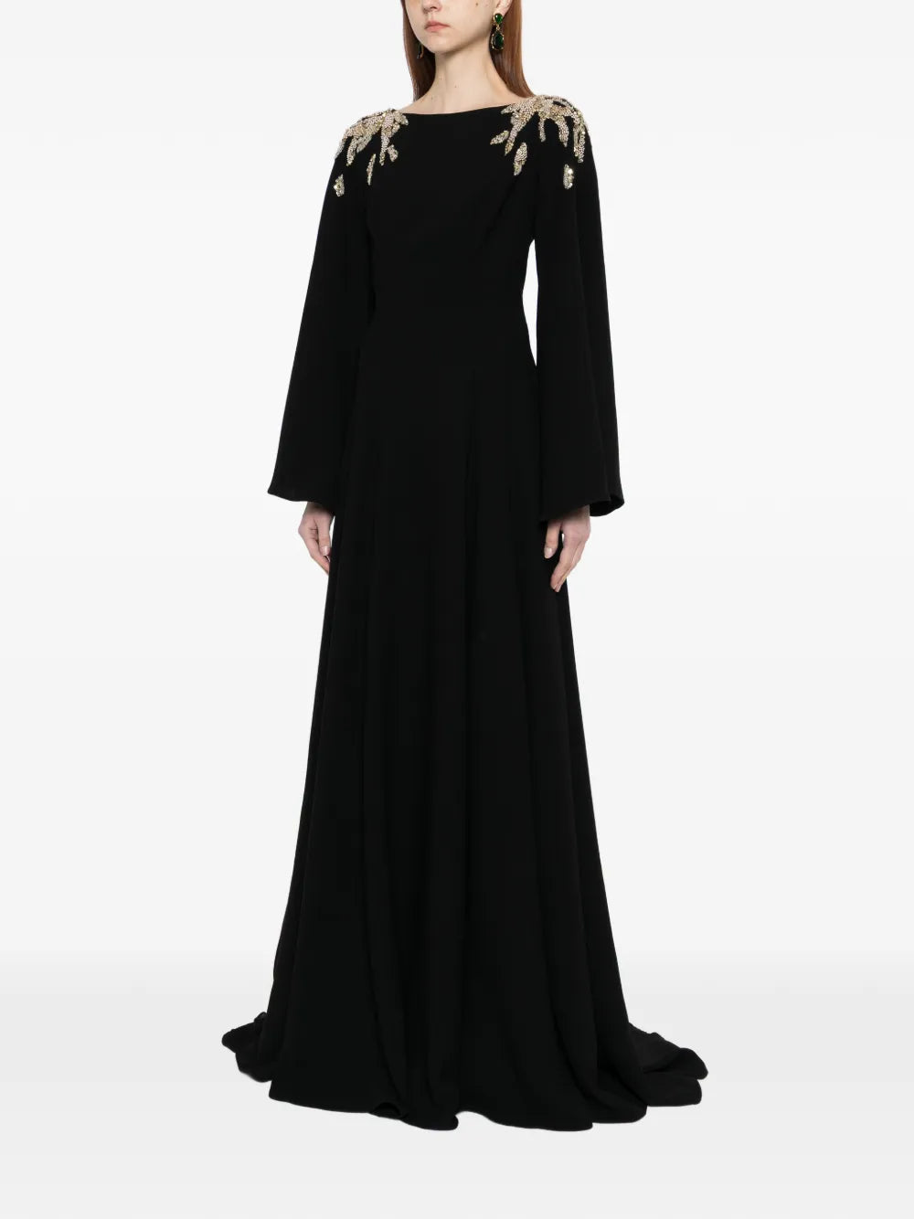 Embellished crepe kaftan