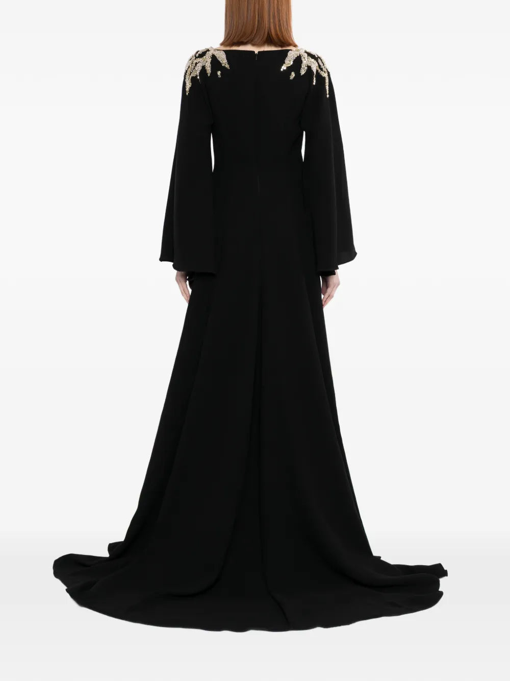 Embellished crepe kaftan