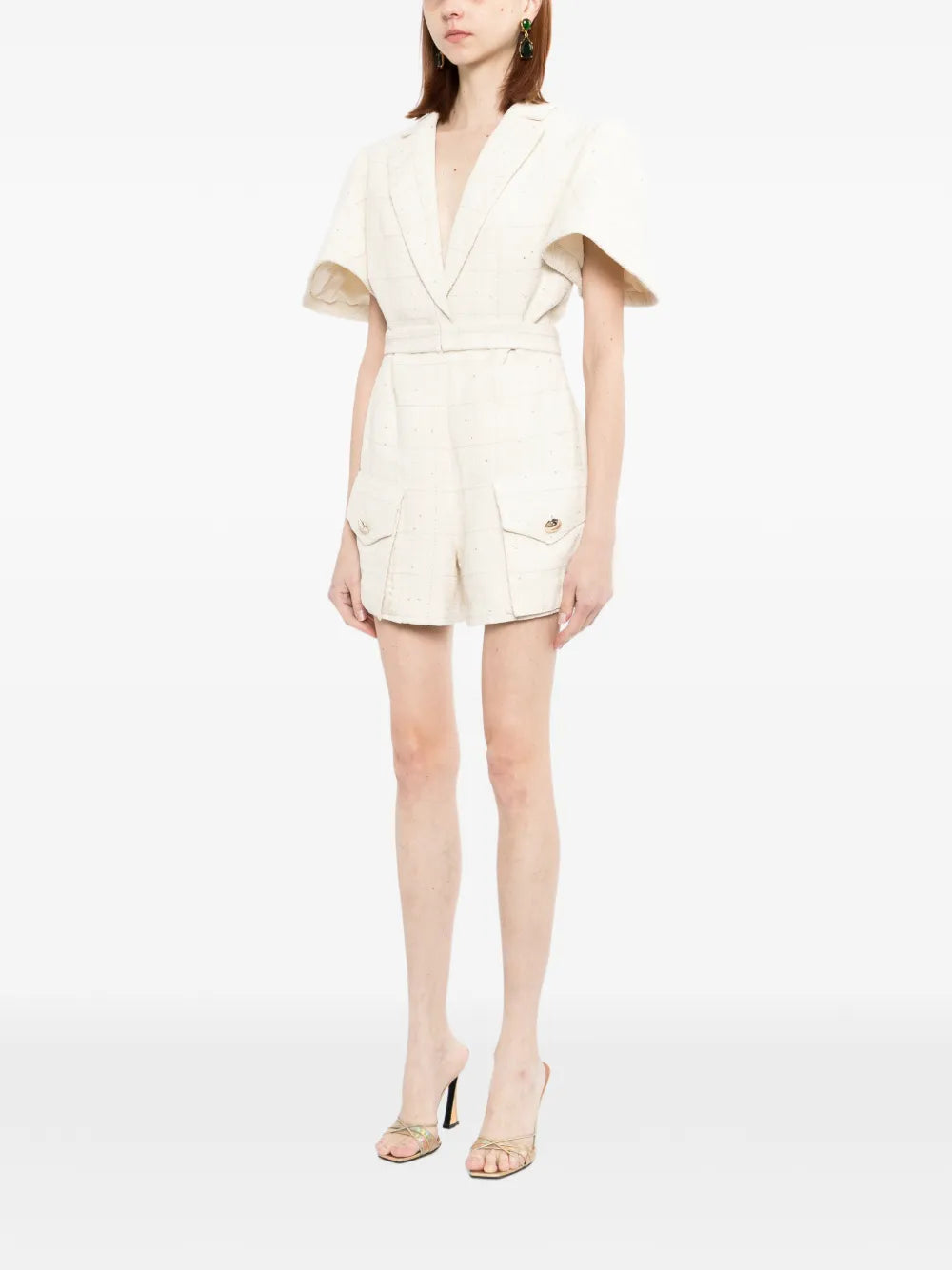 Tweed short jumpsuit