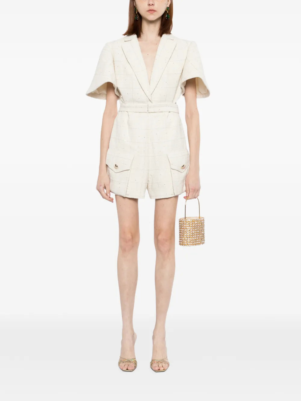 Tweed short jumpsuit