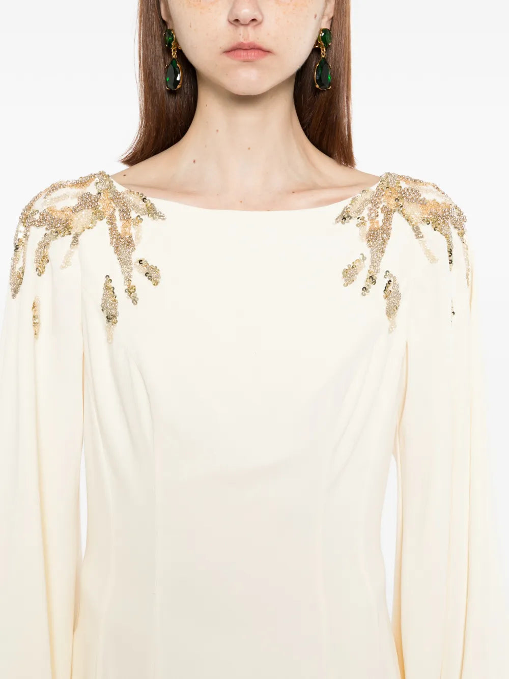 Embellished crepe kaftan