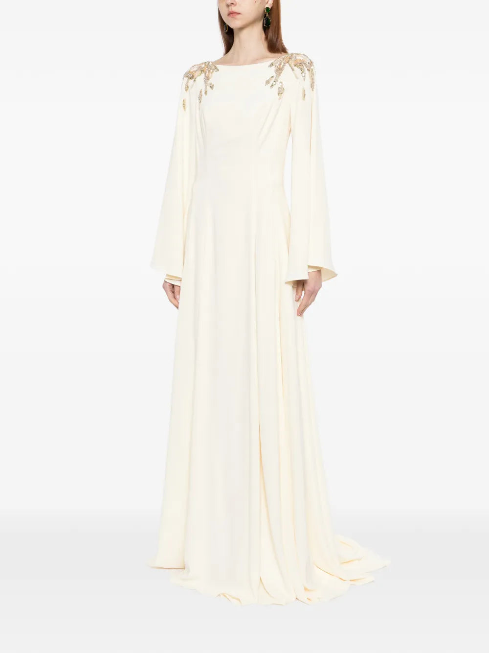 Embellished crepe kaftan
