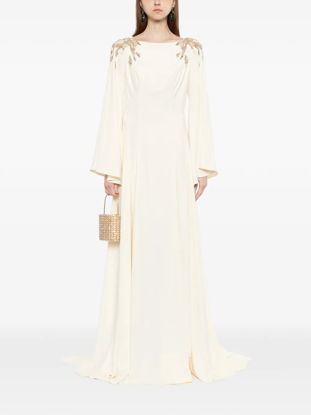 Embellished crepe kaftan