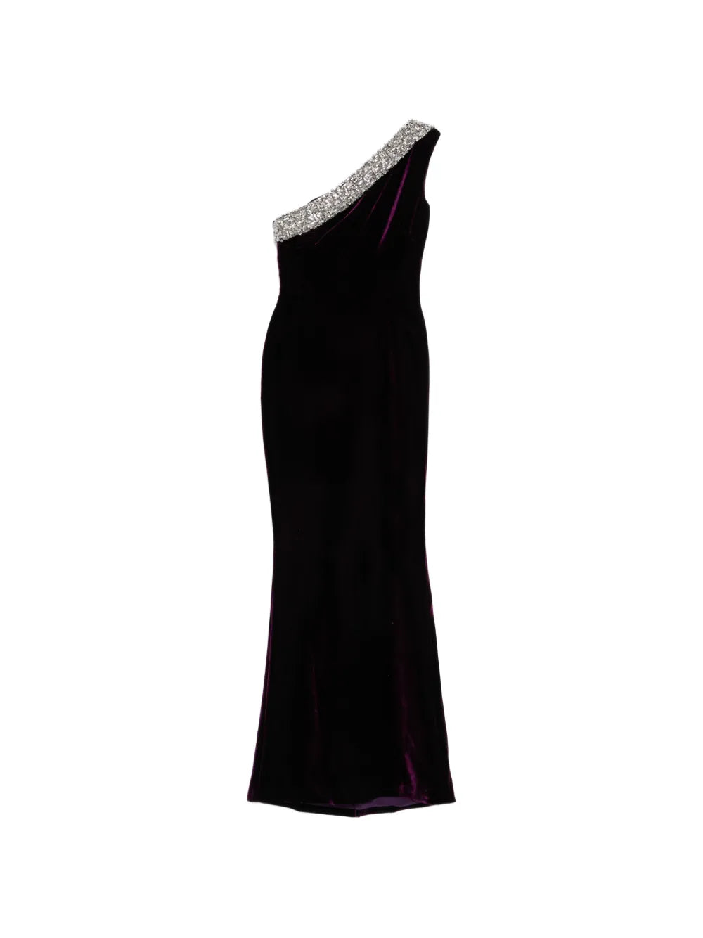 Crystal Embellished One-Shoulder Dress