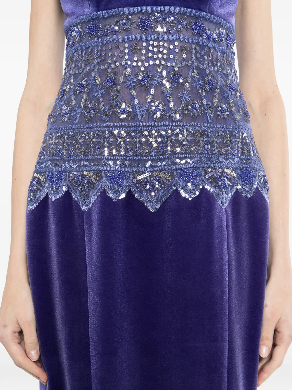 Strapless Dress with Embroidered Detailing
