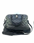 MARC JACOBS Gunmetal Leather Quilted Handbag