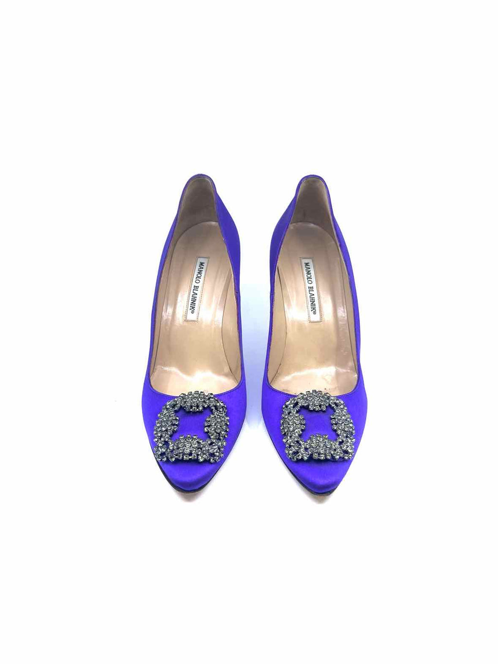 MANOLO BLAHNIK Size 10 Purple Satin Pumps
