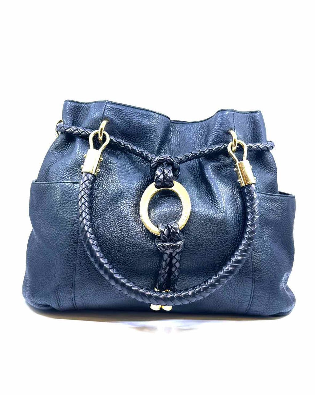 MICHAEL KORS Black Leather Solid Handbag