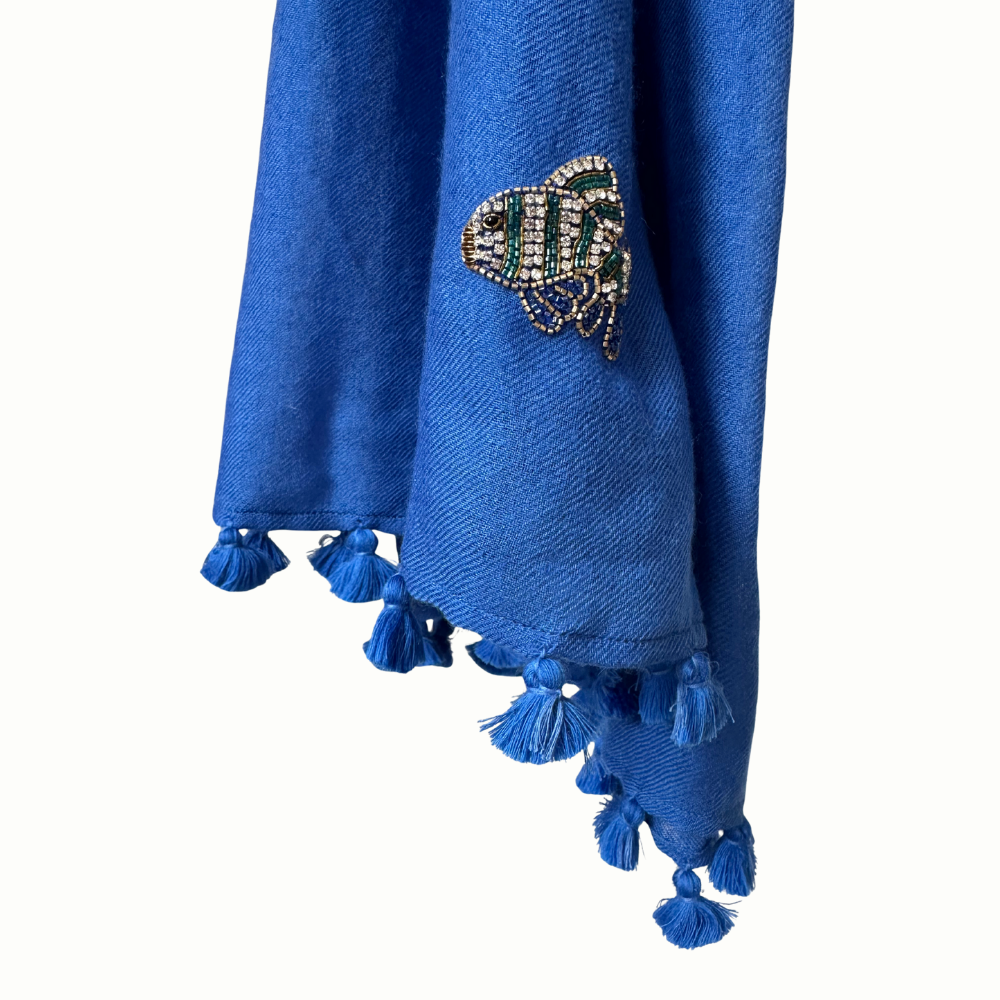 Citrus Blue Fish Scarf