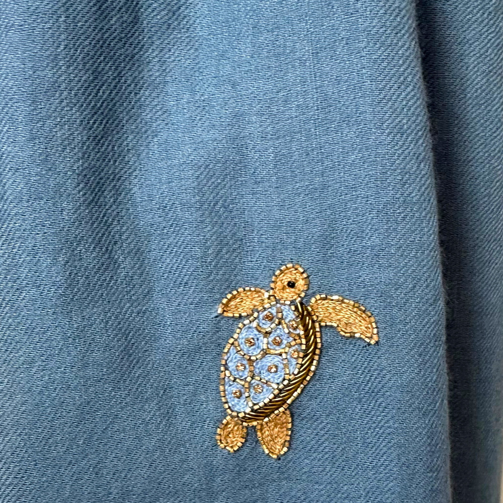 Citrus Blue Turtle Scarf